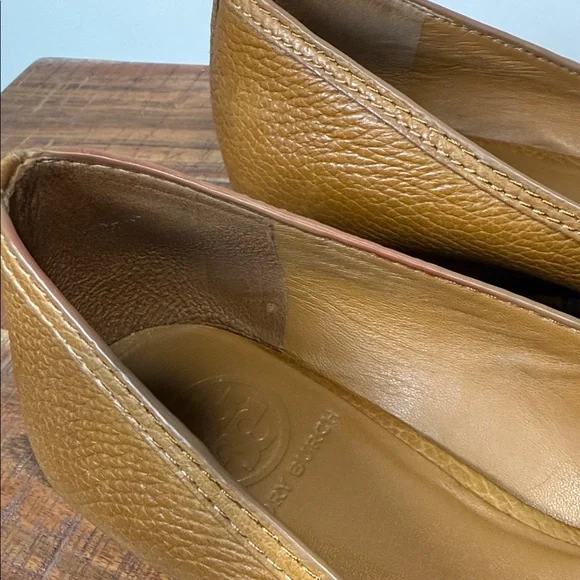 Tory Burch Brown Peep-Toe Small Wedge, Women’s 8.5 - Picture 5 of 10